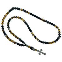 Halskette Madame Black in Silber Occhio di tigre TESC RE CROCE MB - TESC RE CROCE MB